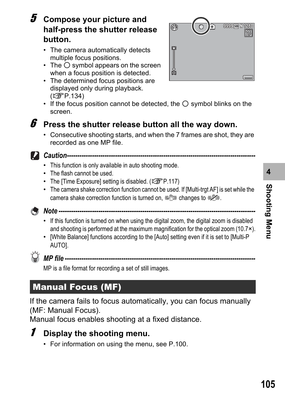 Manual focus (mf) | Samsung CX2 User Manual | Page 107 / 248