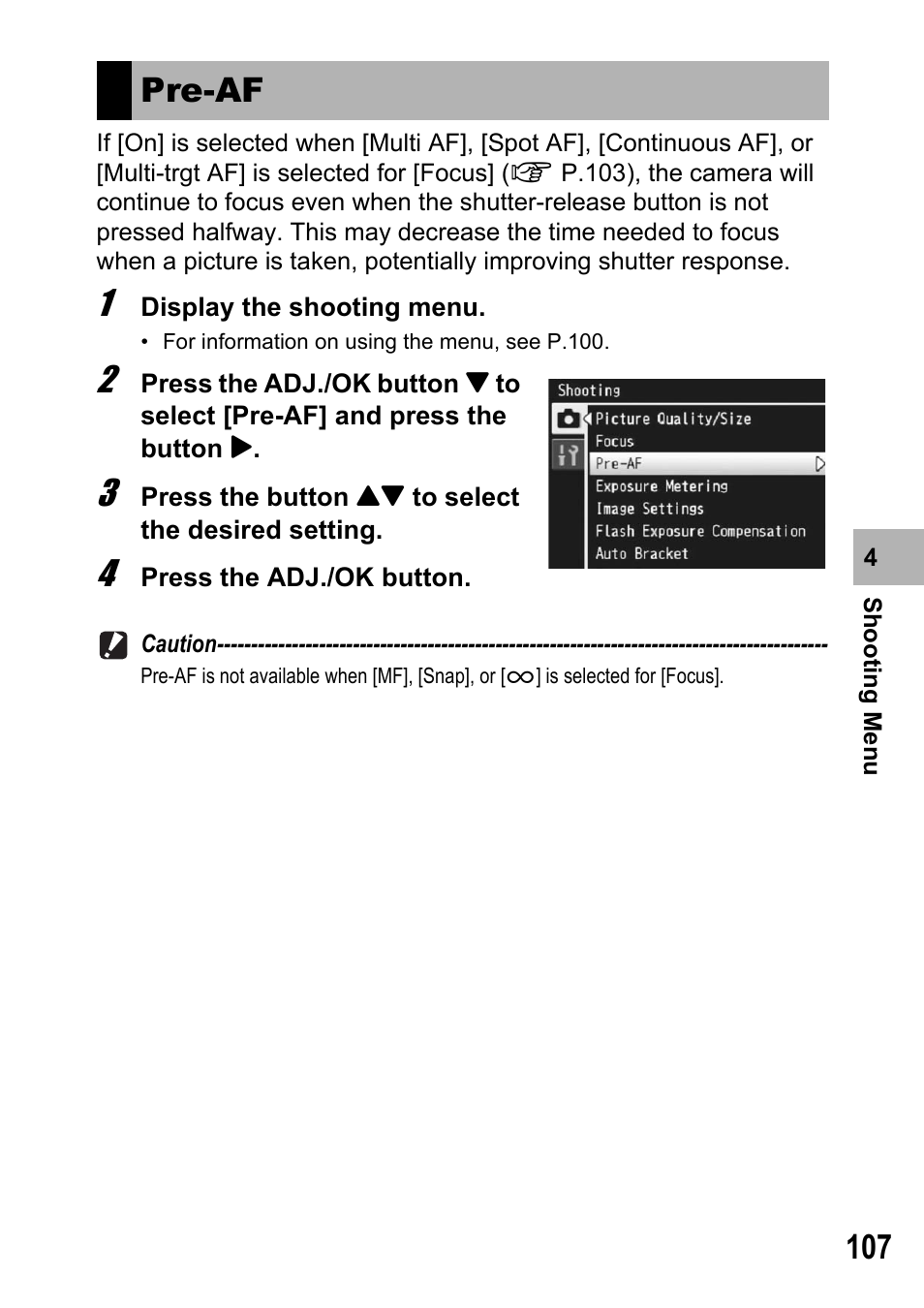 Pre-af | Samsung CX2 User Manual | Page 109 / 248