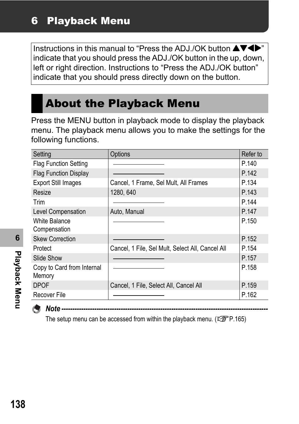 About the playback menu, 6 playback menu | Samsung CX2 User Manual | Page 140 / 248
