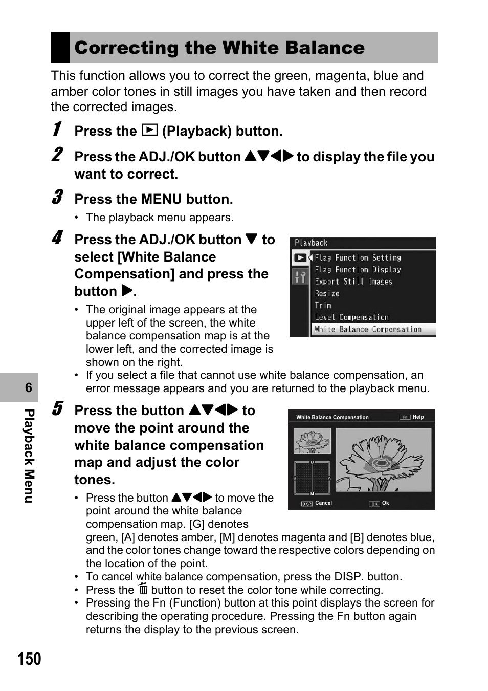 Correcting the white balance | Samsung CX2 User Manual | Page 152 / 248