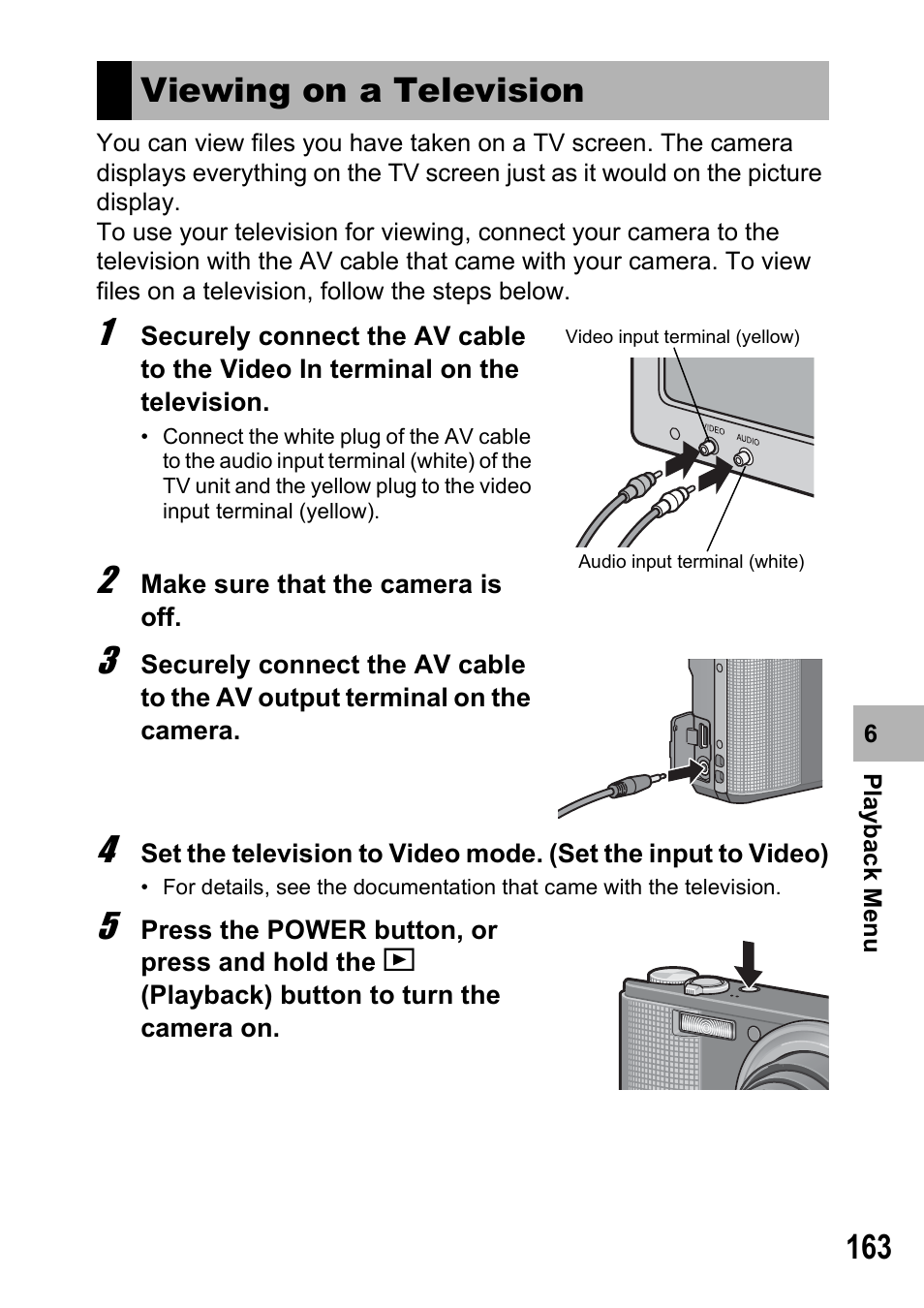 Viewing on a television | Samsung CX2 User Manual | Page 165 / 248