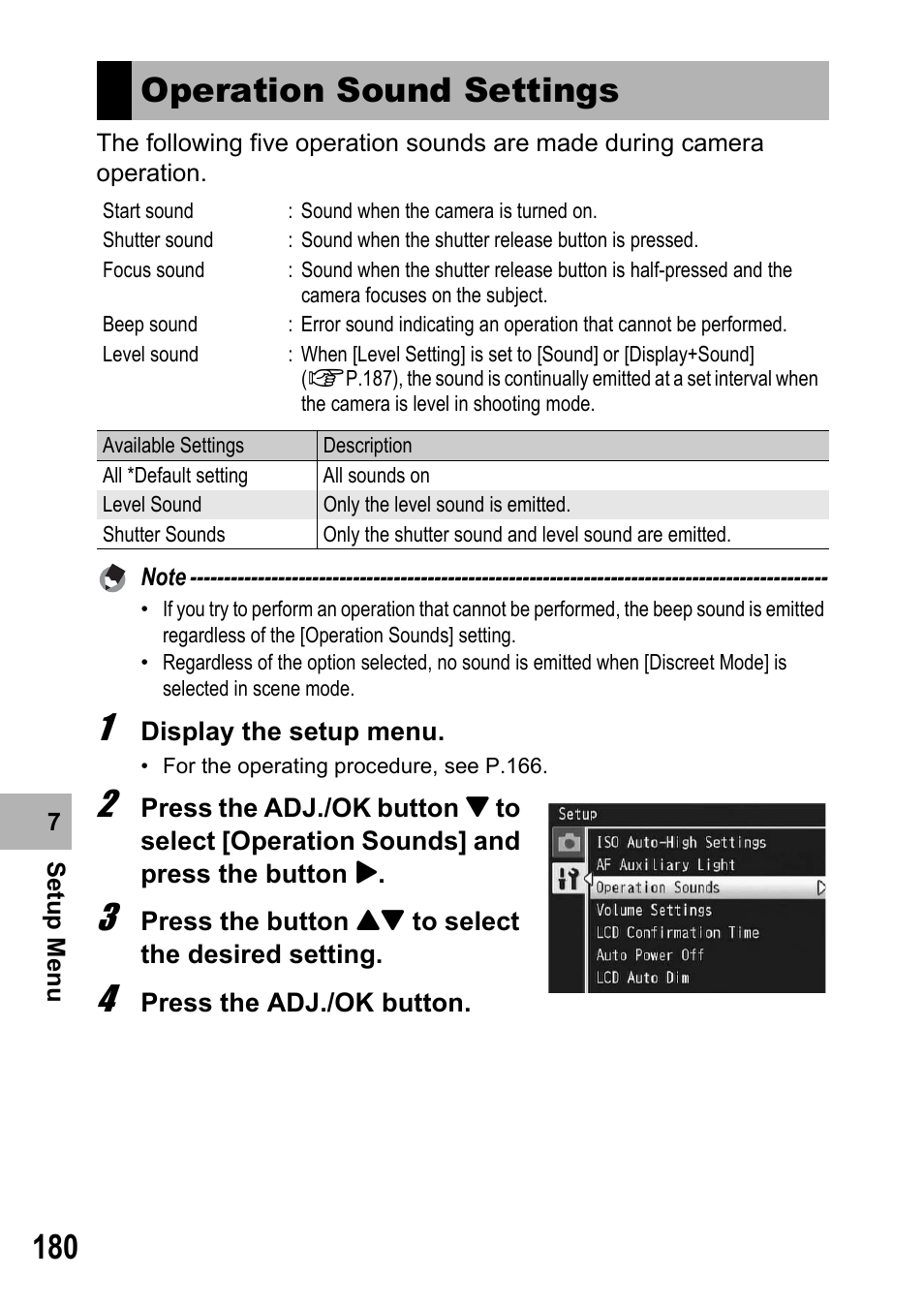 Operation sound settings | Samsung CX2 User Manual | Page 182 / 248