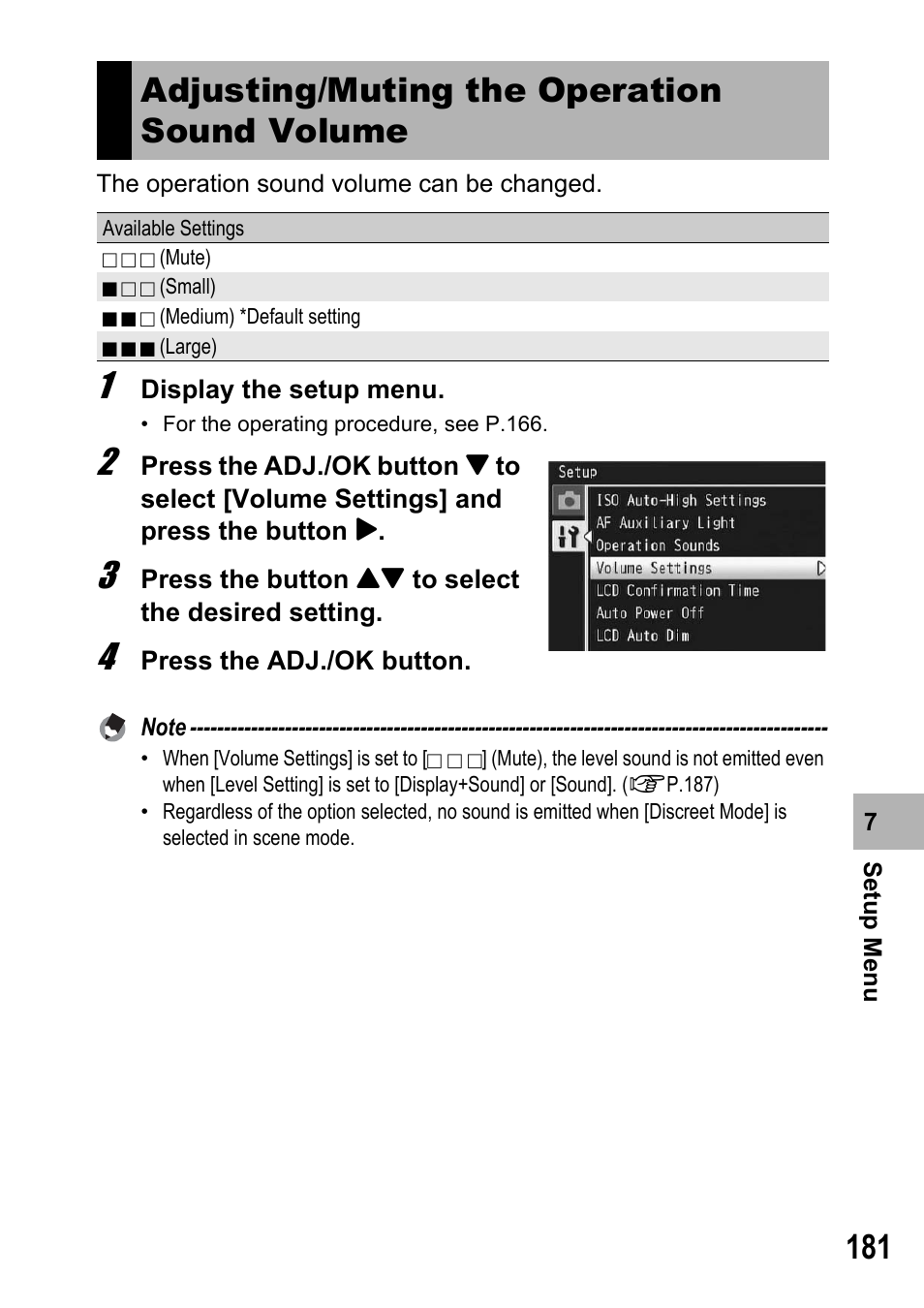 Adjusting/muting the operation sound volume | Samsung CX2 User Manual | Page 183 / 248