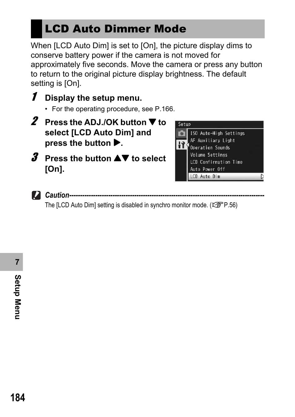 Lcd auto dimmer mode | Samsung CX2 User Manual | Page 186 / 248