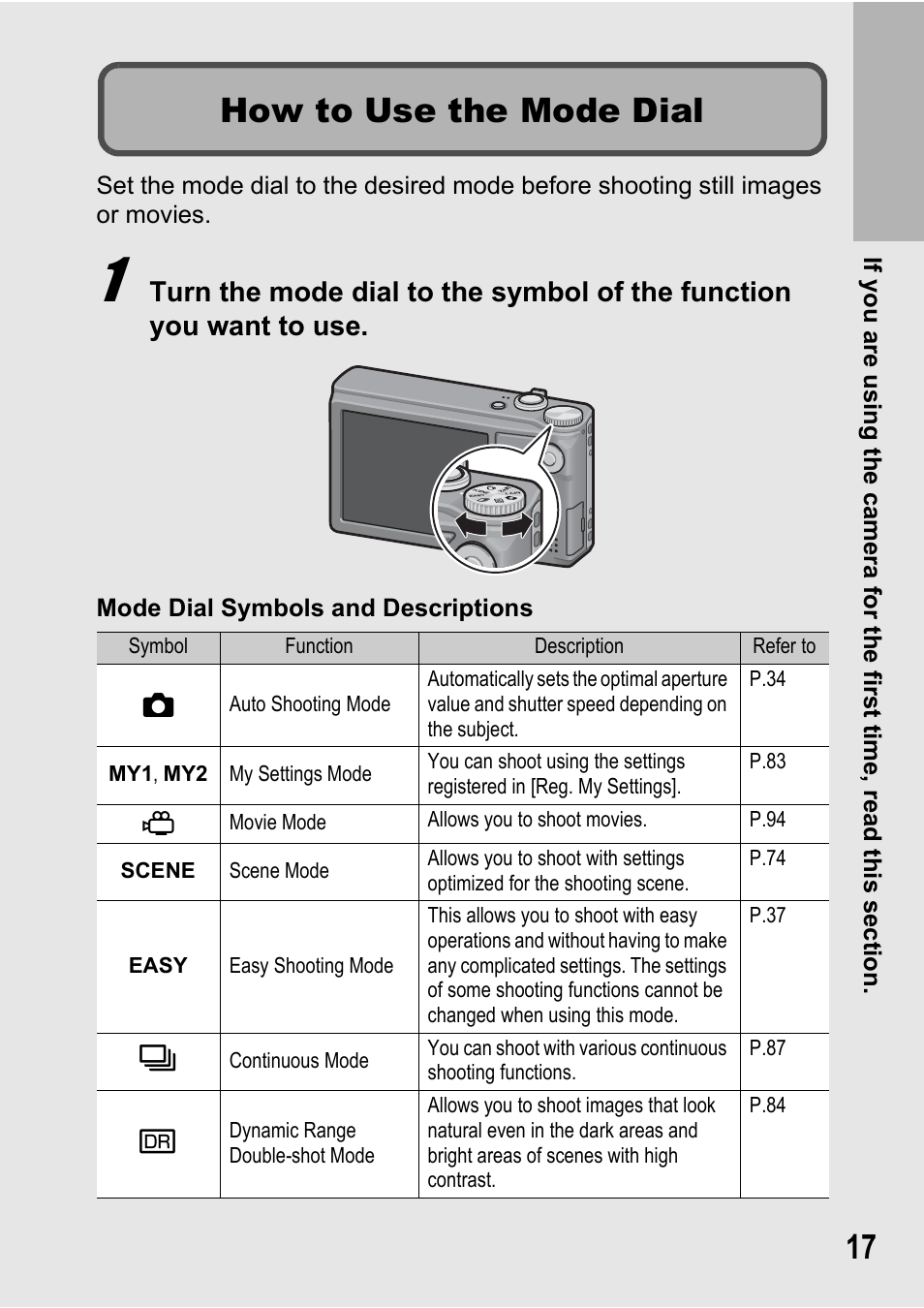 How to use the mode dial | Samsung CX2 User Manual | Page 19 / 248