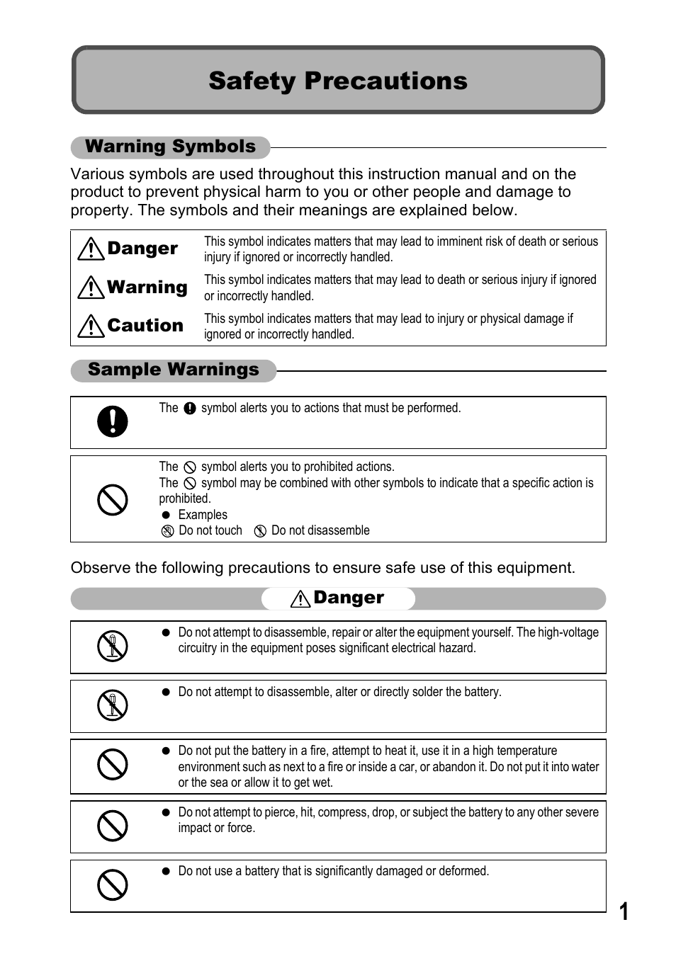 Safety precautions | Samsung CX2 User Manual | Page 3 / 248