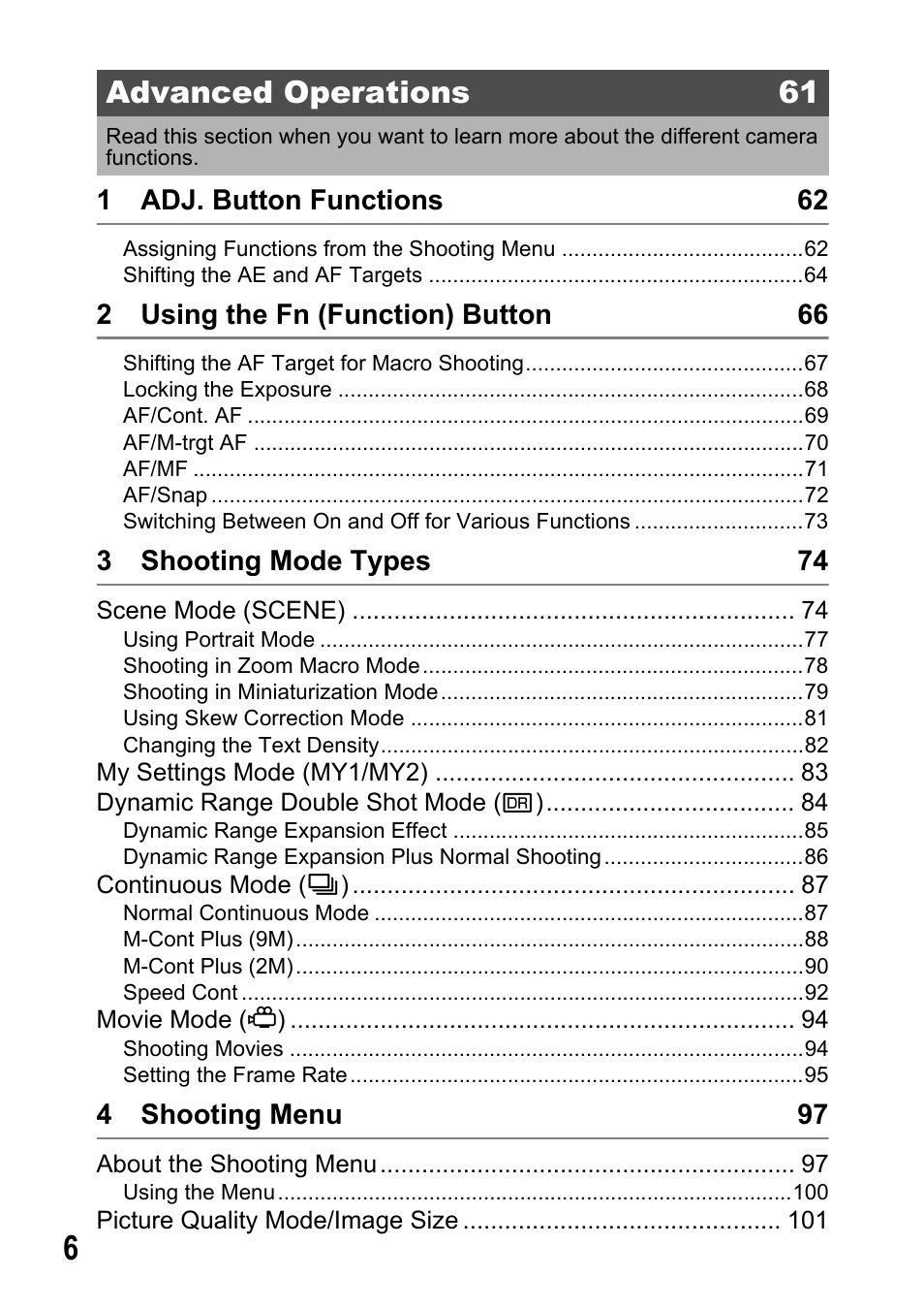 Advanced operations 61 | Samsung CX2 User Manual | Page 8 / 248