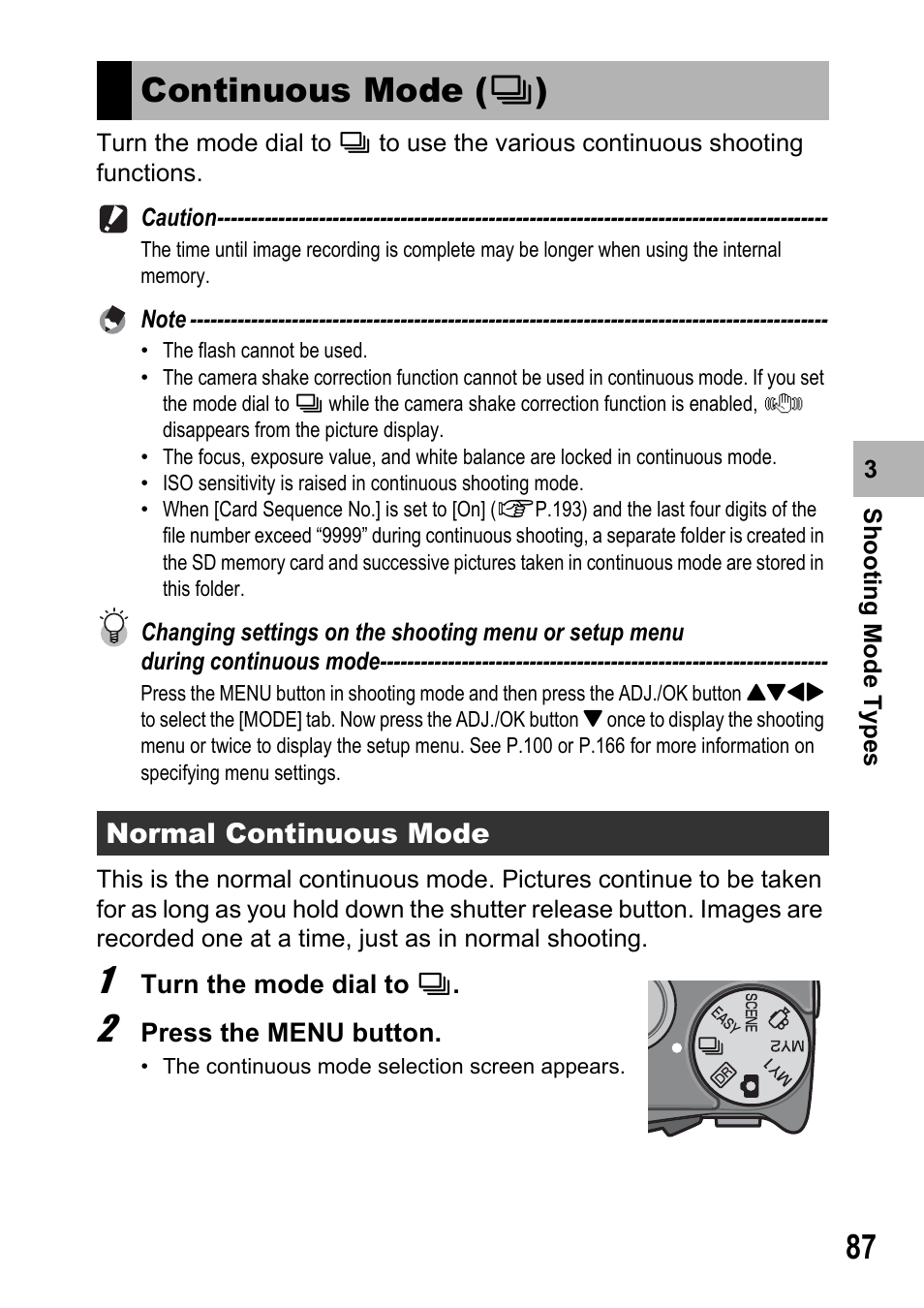 Continuous mode (r) | Samsung CX2 User Manual | Page 89 / 248