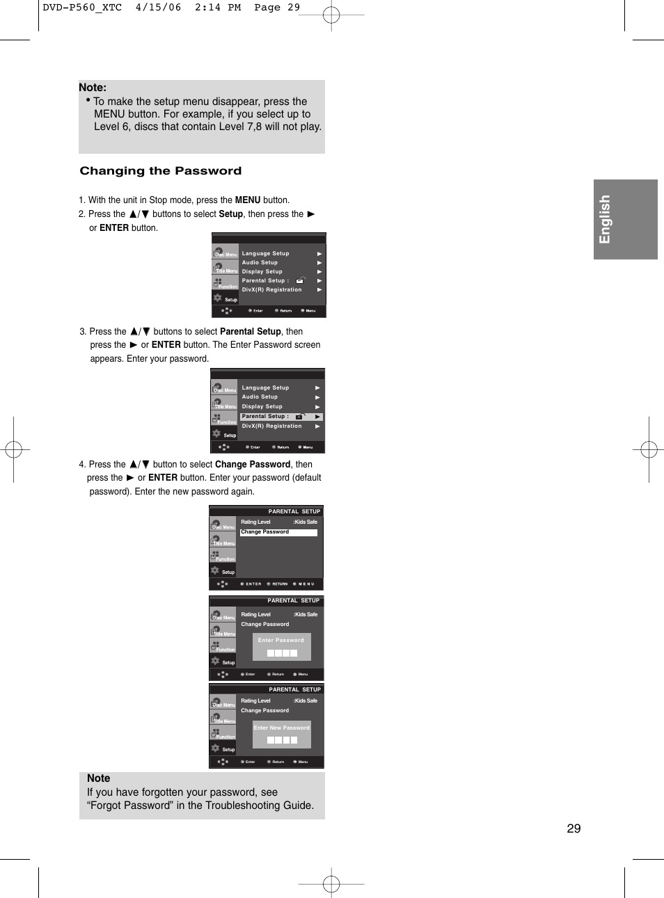 English | Samsung DVD-P560 User Manual | Page 29 / 36