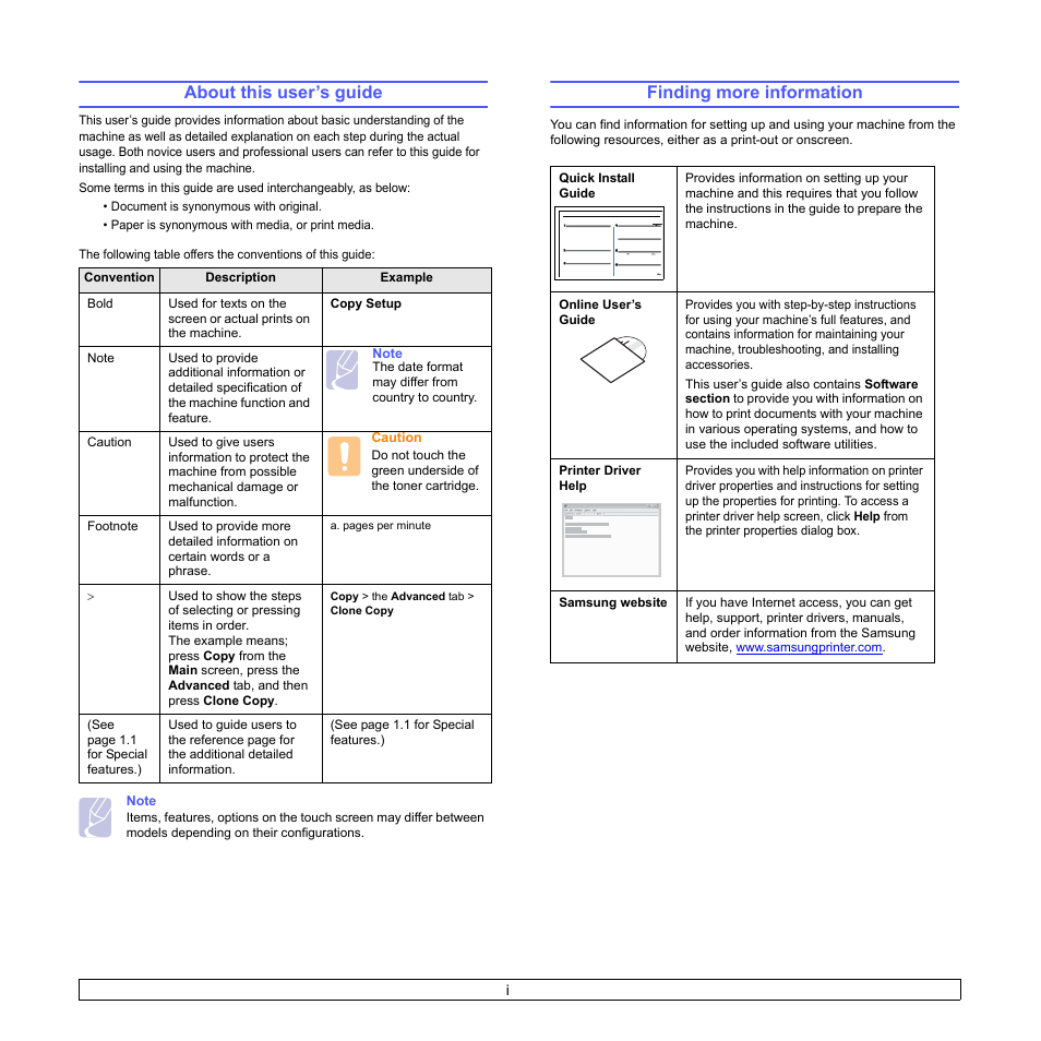 About this user’s guide, Finding more information | Samsung CLX-8380 User Manual | Page 10 / 186