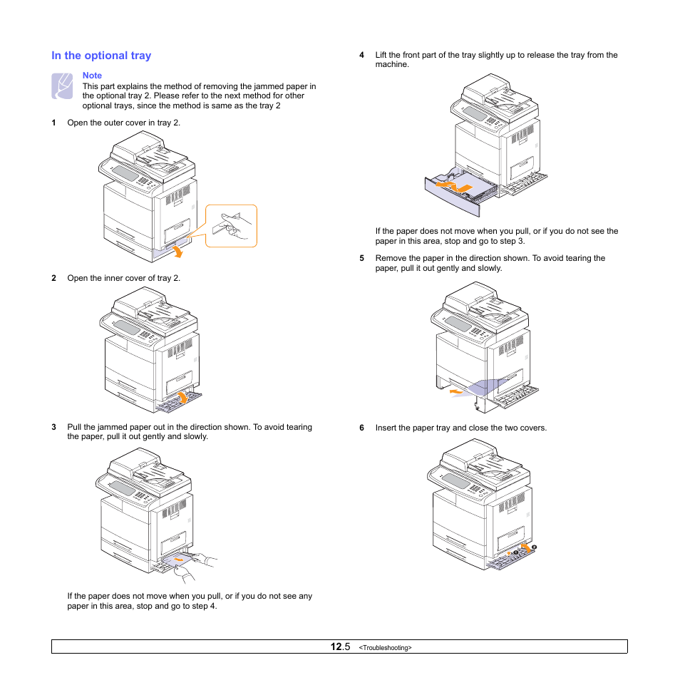 In the optional tray | Samsung CLX-8380 User Manual | Page 100 / 186