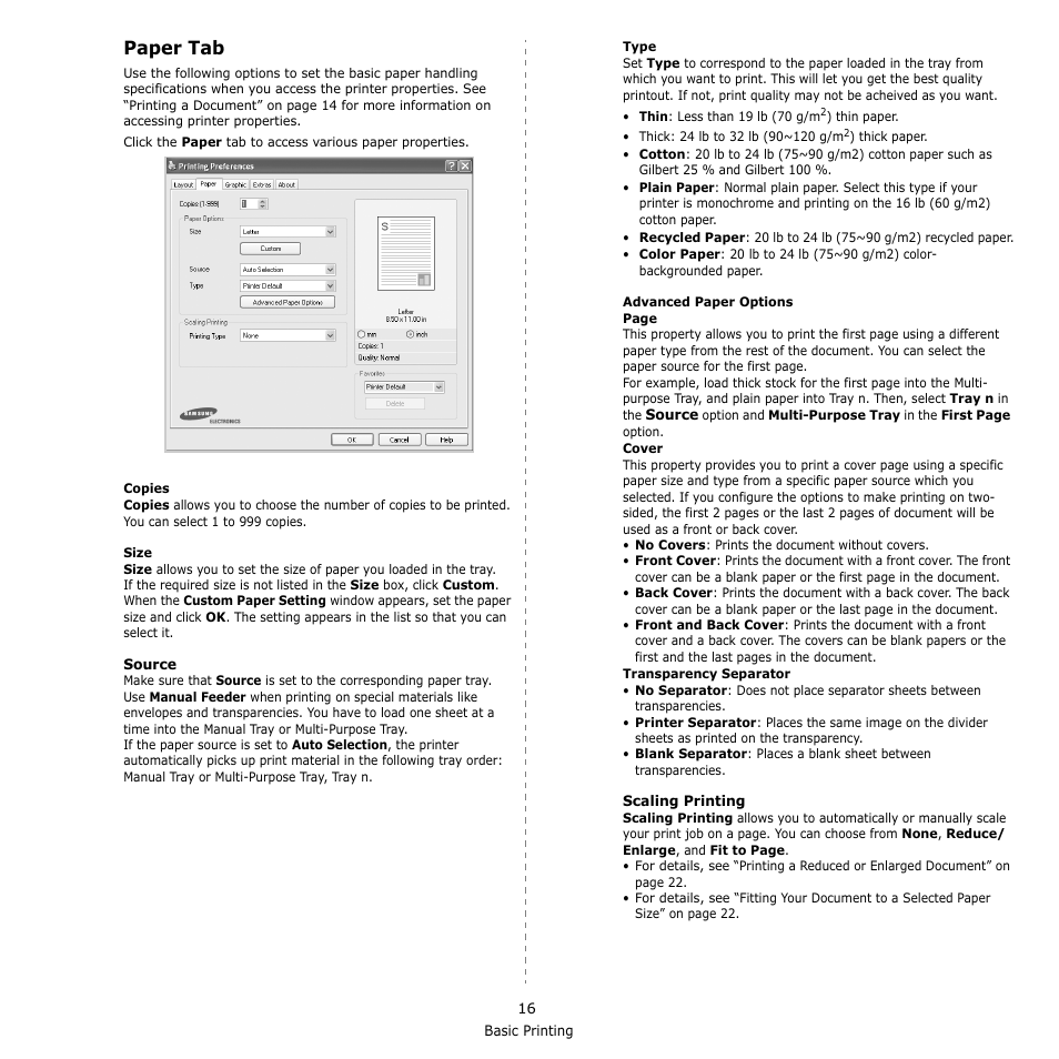 Paper tab | Samsung CLX-8380 User Manual | Page 152 / 186