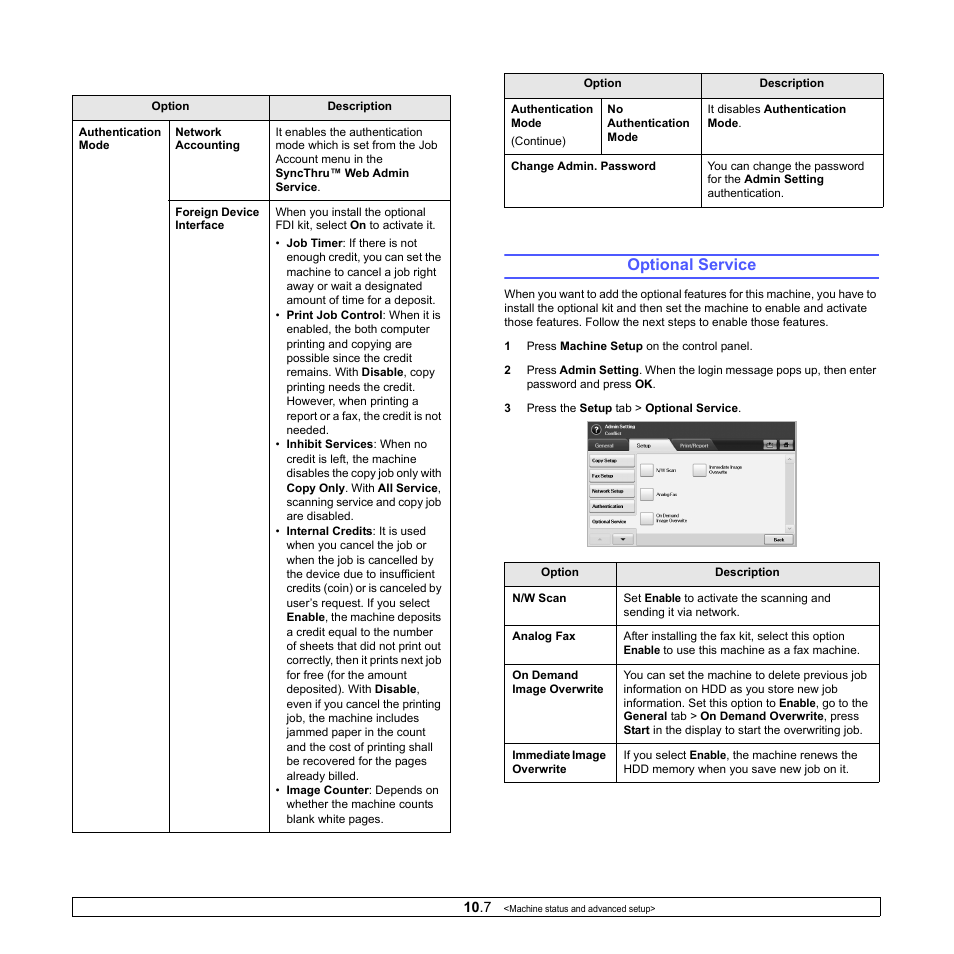 Optional service | Samsung CLX-8380 User Manual | Page 84 / 186