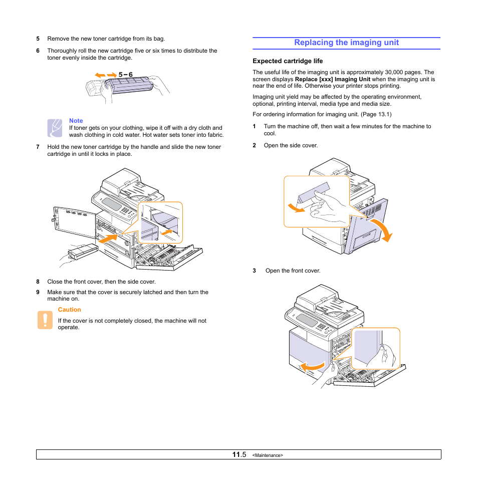 Replacing the imaging unit | Samsung CLX-8380 User Manual | Page 91 / 186