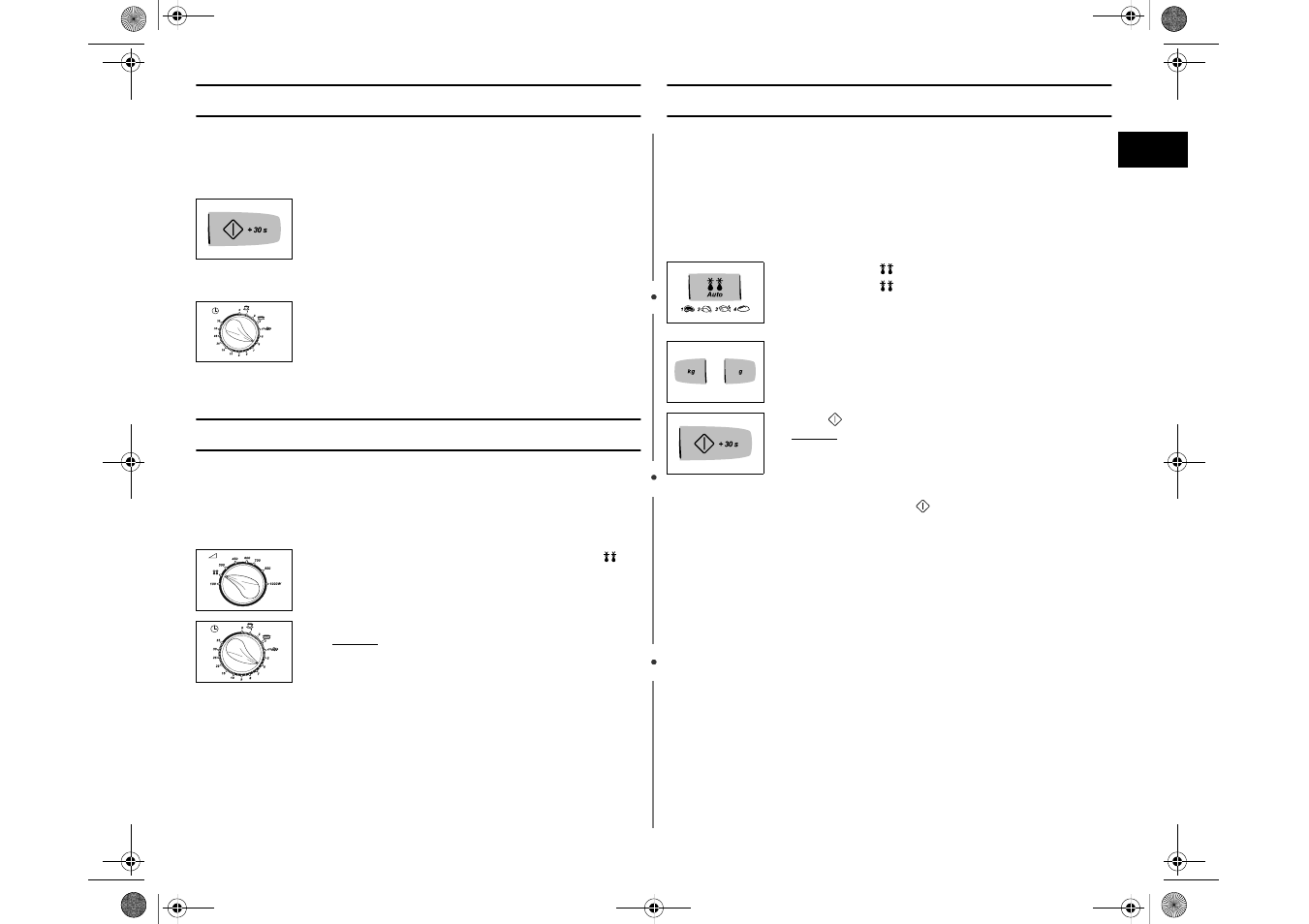 Adjusting the cooking time, Manual defrosting food (m1913n), Using the auto defrost feature (m1933n) | Samsung M1913N User Manual | Page 11 / 24