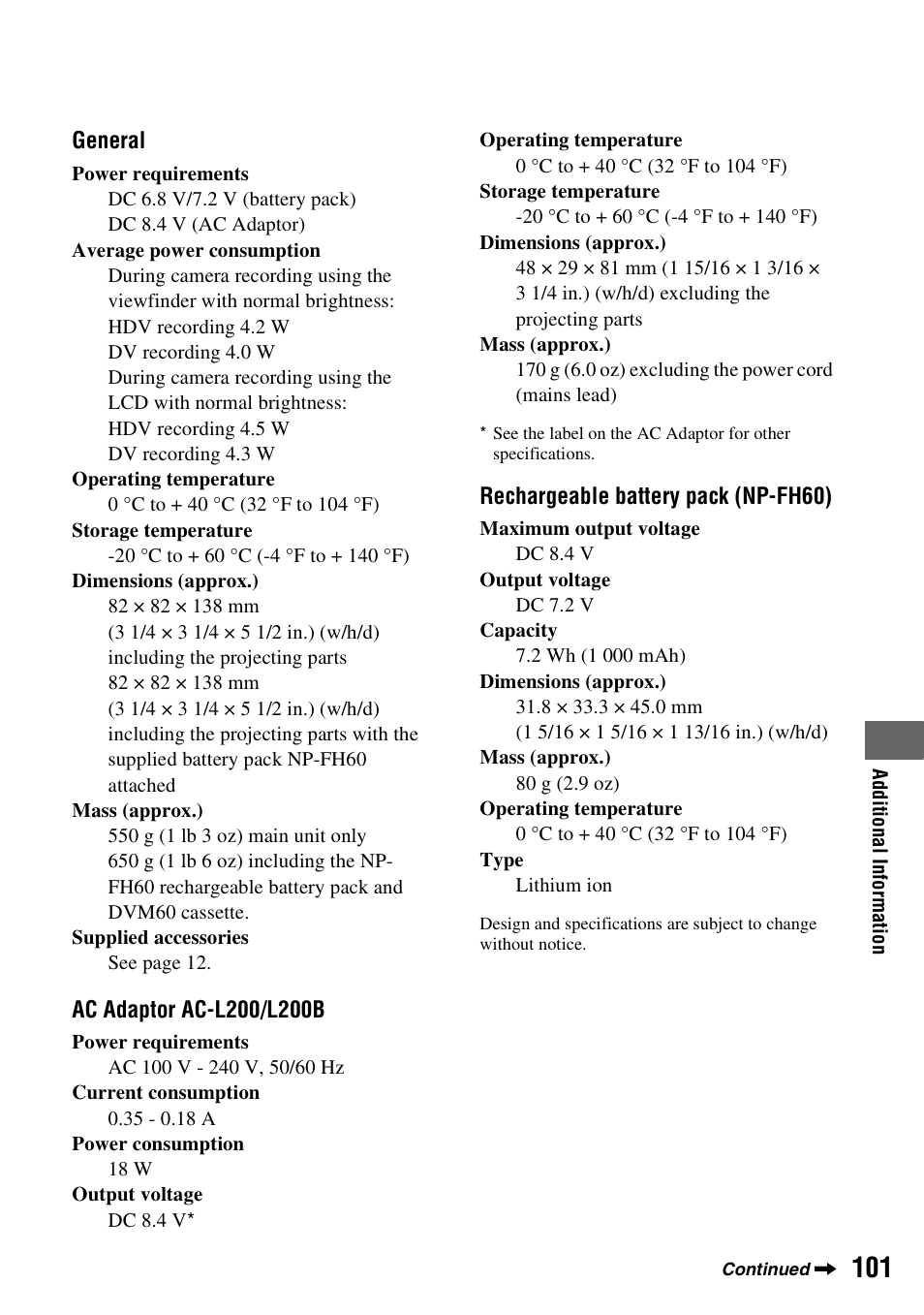 Sony HDR-HC9 User Manual | Page 101 / 128