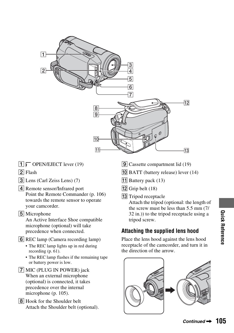 P. 105) | Sony HDR-HC9 User Manual | Page 105 / 128