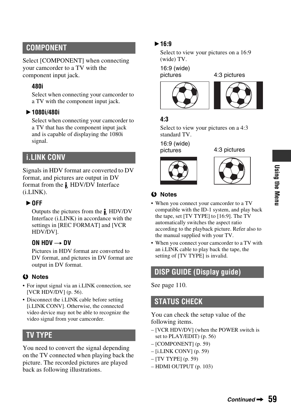 P. 59) | Sony HDR-HC9 User Manual | Page 59 / 128