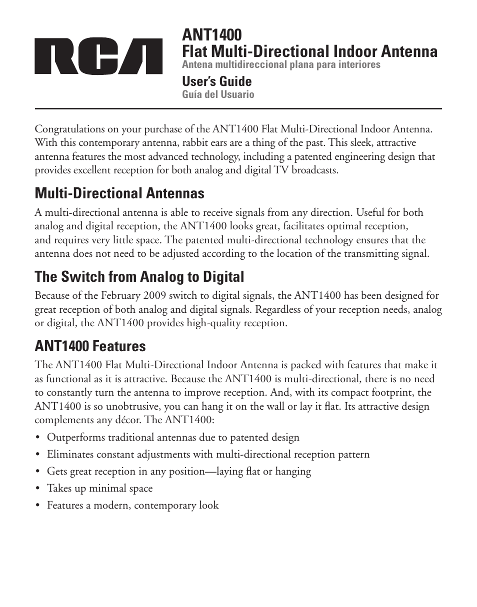 Samsung ANT1400 User Manual | 8 pages