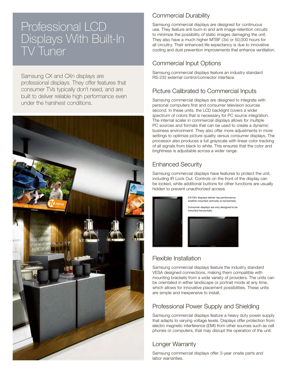 Professional lcd displays with built-in tv tuner | Samsung 820DXn User Manual | Page 11 / 52