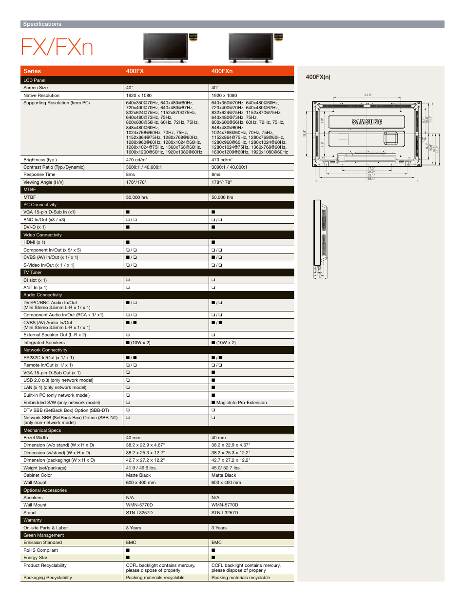 Fx/fxn | Samsung 820DXn User Manual | Page 26 / 52