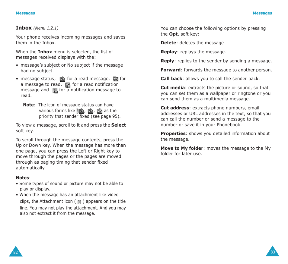 Samsung SGH-E700A User Manual | Page 44 / 98