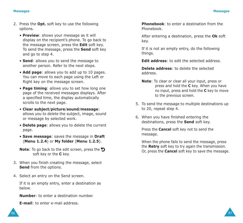 Samsung SGH-E700A User Manual | Page 46 / 98