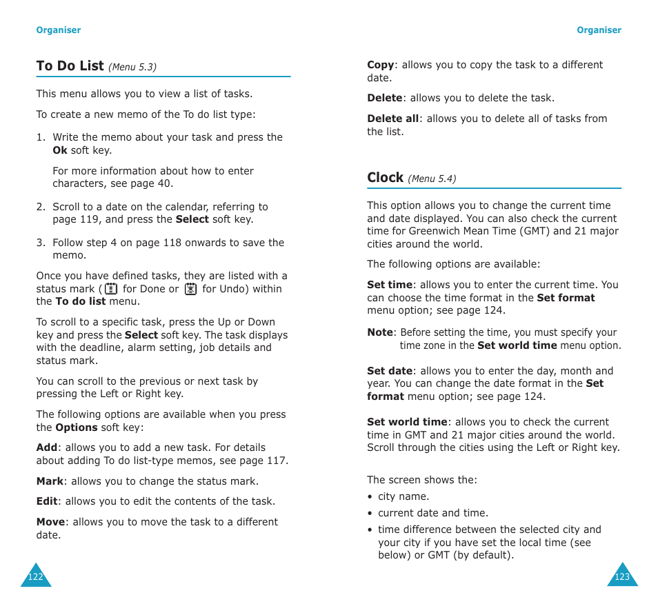 Clock | Samsung SGH-E700A User Manual | Page 65 / 98