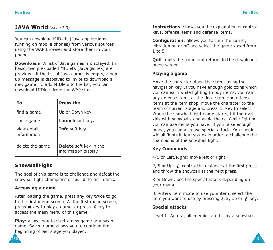 Java world | Samsung SGH-E700A User Manual | Page 79 / 98