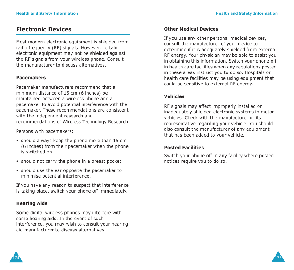 Electronic devices | Samsung SGH-E700A User Manual | Page 91 / 98