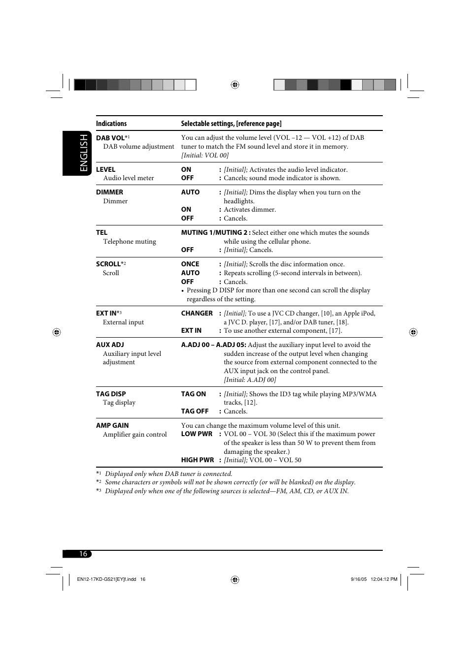 English | JVC KD-G521 User Manual | Page 16 / 74