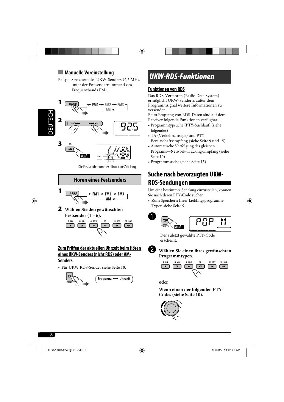 Ukw-rds-funktionen, Suche nach bevorzugten ukw- rds-sendungen | JVC KD-G521 User Manual | Page 32 / 74