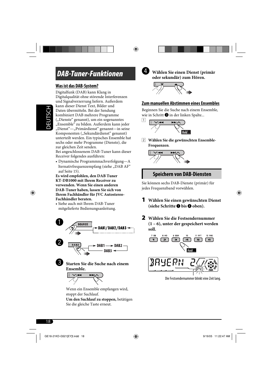 Dab-tuner-funktionen | JVC KD-G521 User Manual | Page 42 / 74