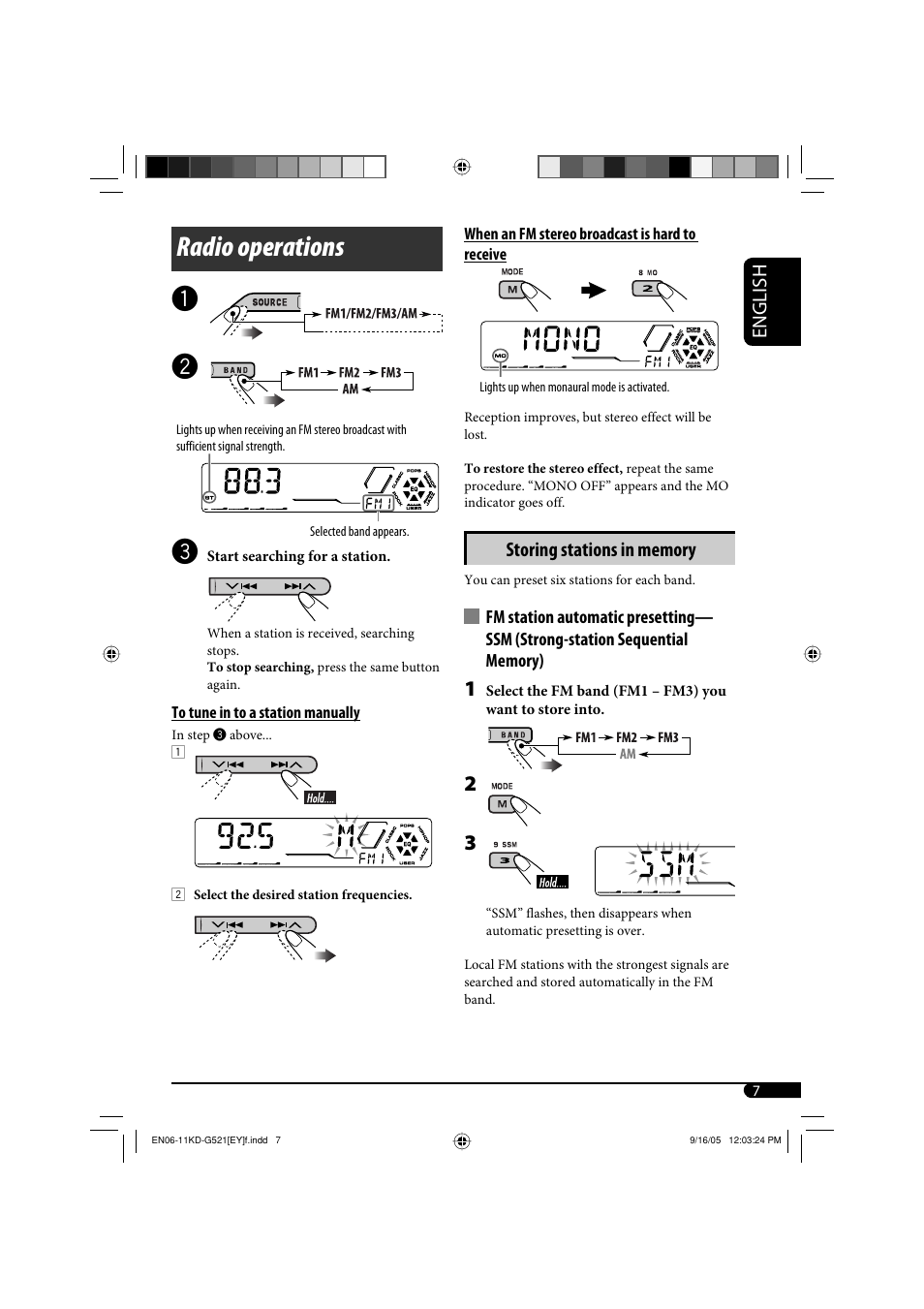 Radio operations | JVC KD-G521 User Manual | Page 7 / 74