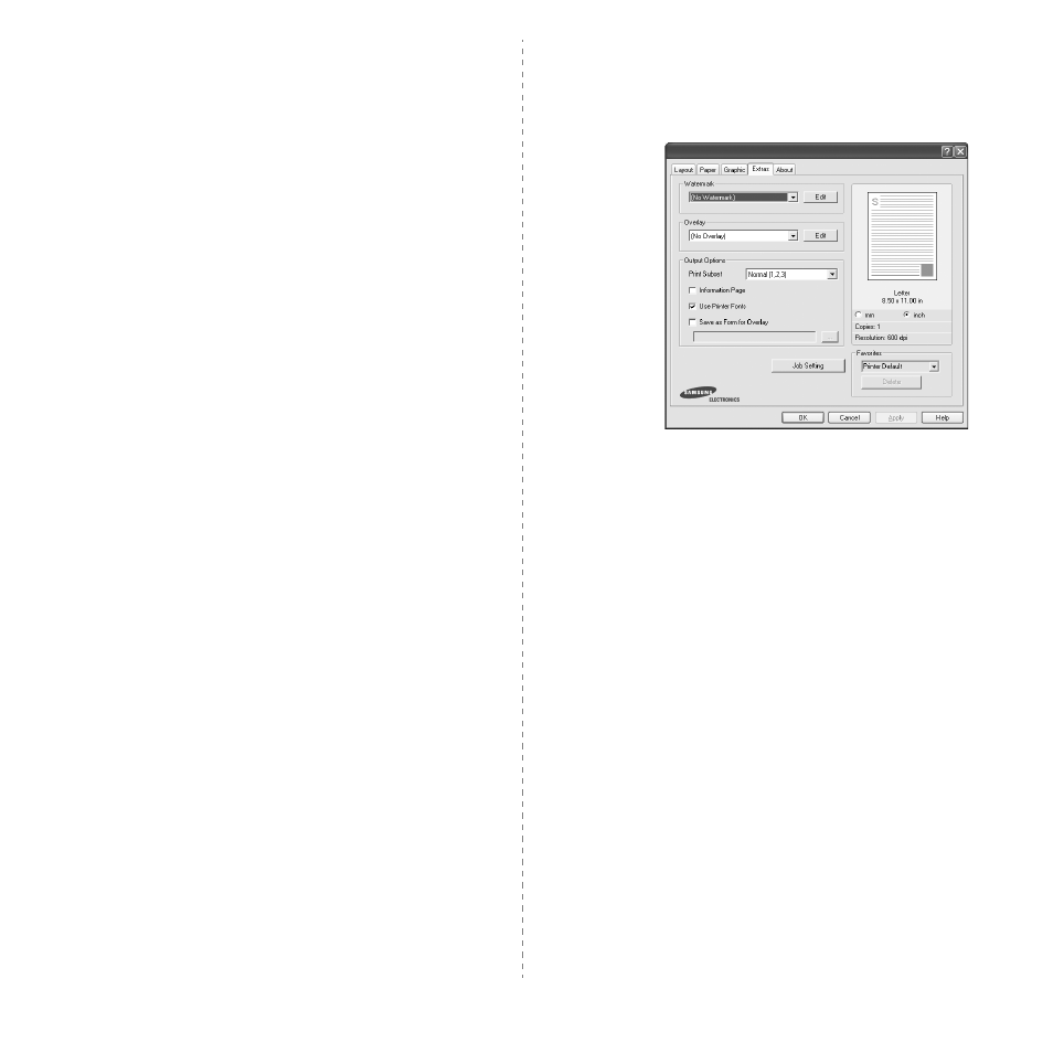 Extras tab | Samsung ML-1640 Series User Manual | Page 63 / 83