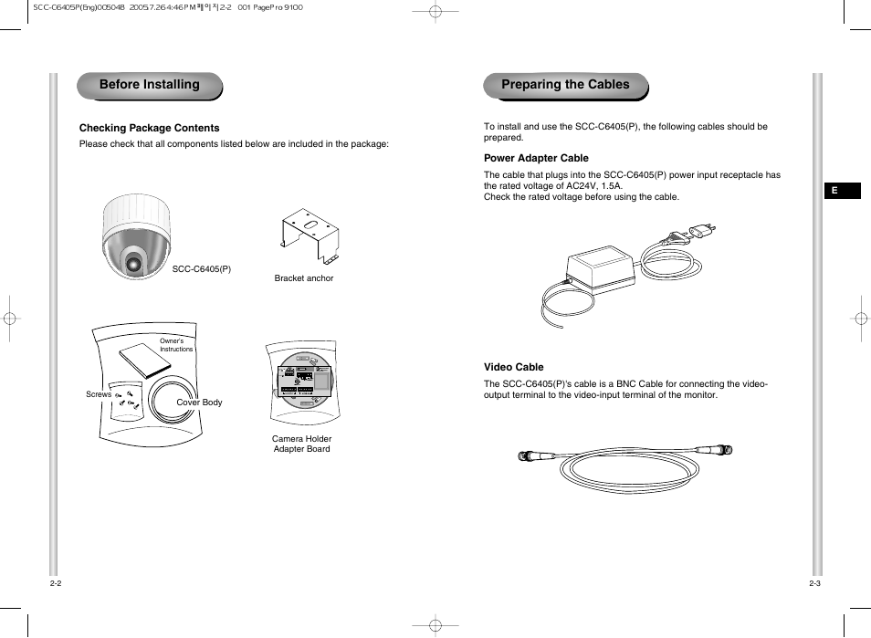 Preparing the cables, Ac 24v out power, Before installing | Samsung AB68-00504B User Manual | Page 10 / 31