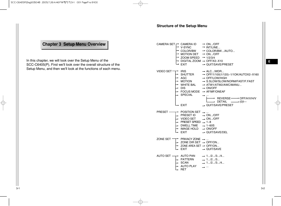 Chapter 3 setup menu overview | Samsung AB68-00504B User Manual | Page 14 / 31