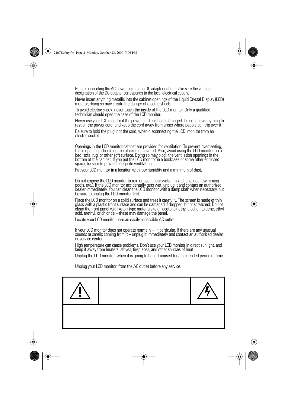 Safety instructions | Samsung 210T User Manual | Page 4 / 32