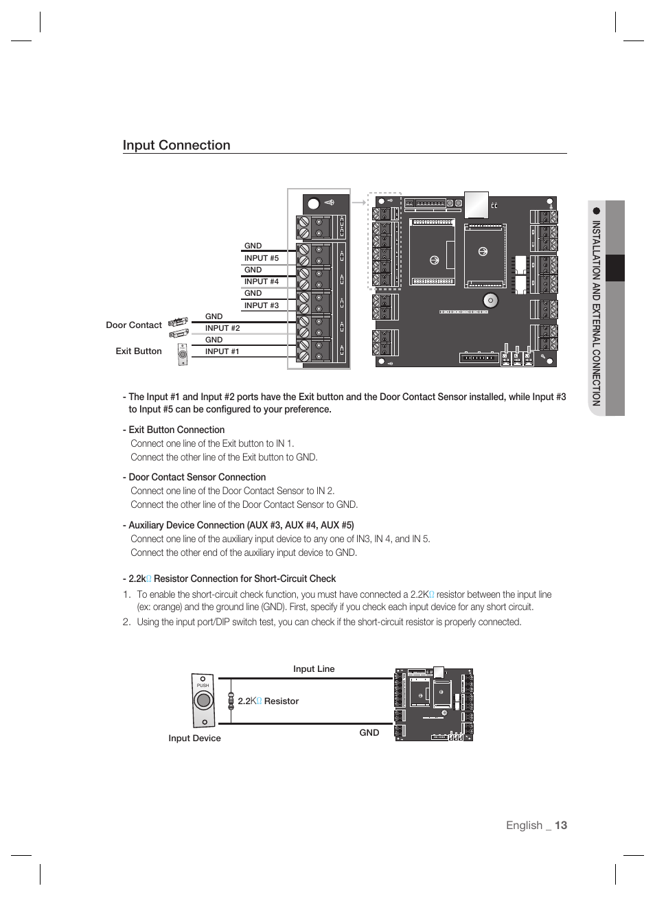 Input connection | Samsung SSA-P102T User Manual | Page 13 / 24