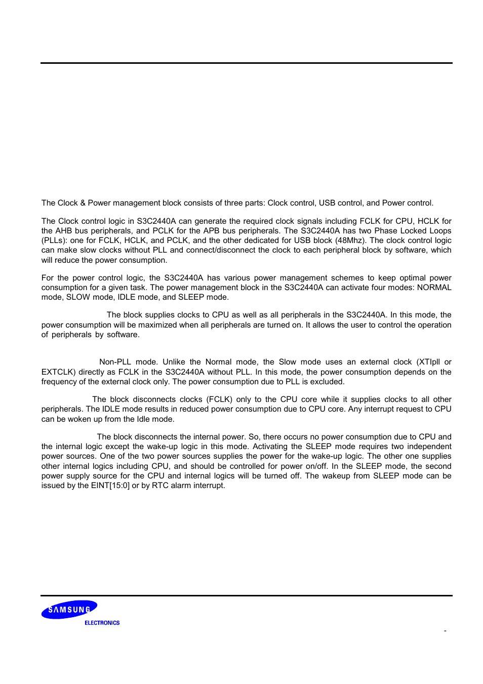 Clock & power management | Samsung S3C2440A User Manual | Page 208 / 560
