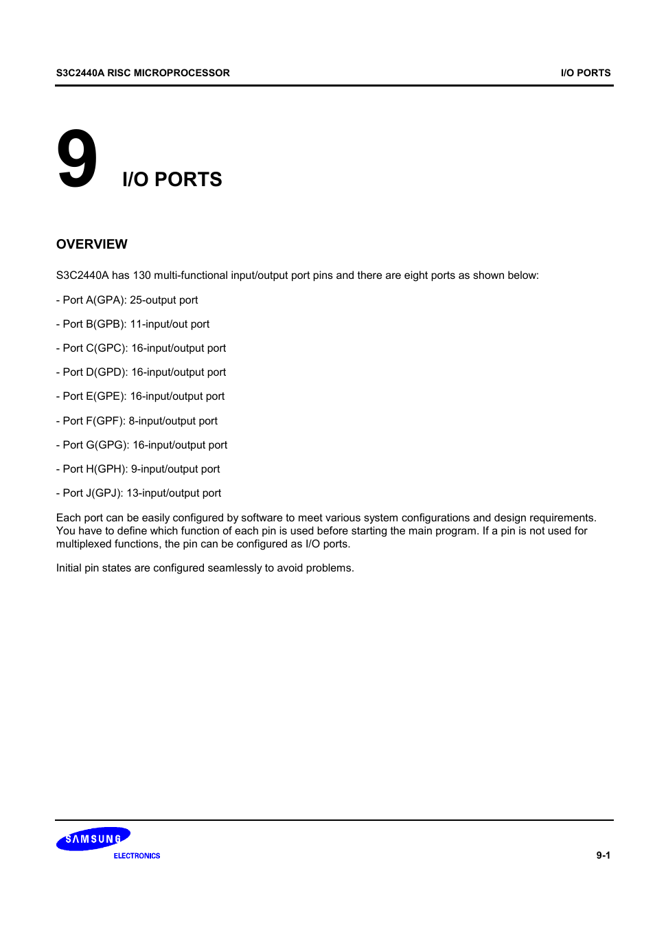 I/o ports | Samsung S3C2440A User Manual | Page 247 / 560