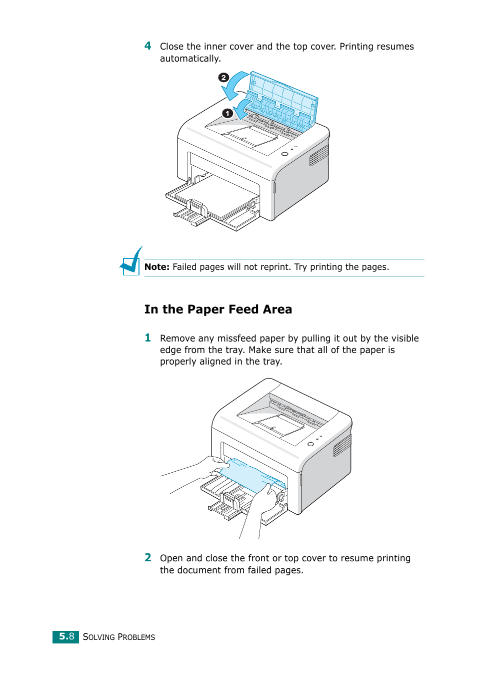 In the paper feed area | Samsung ML-1610 User Manual | Page 59 / 108