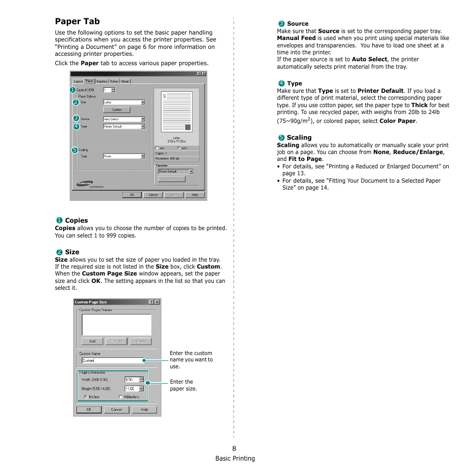 Paper tab | Samsung ML-1610 User Manual | Page 89 / 108