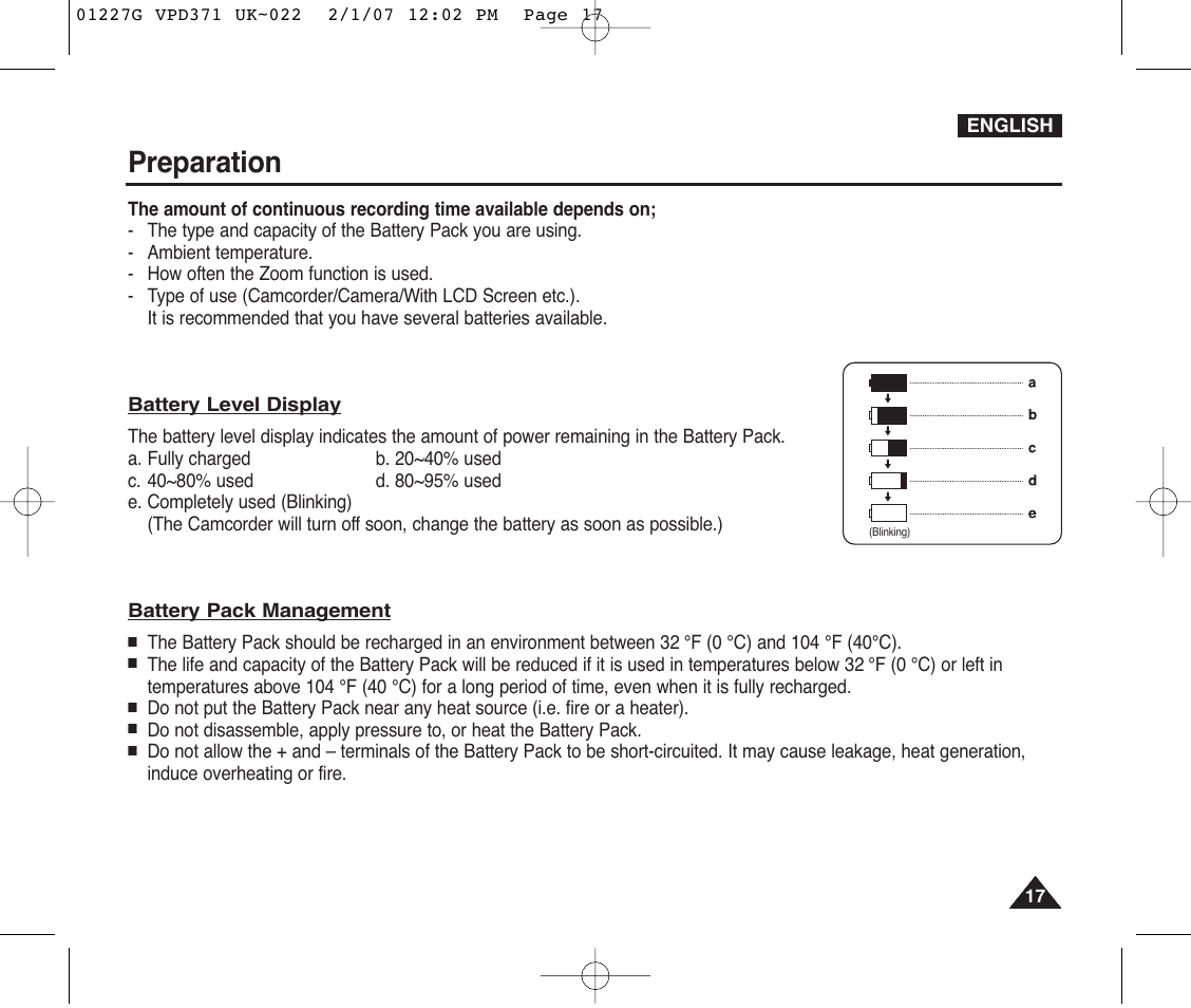 Preparation | Samsung D372WH(i) User Manual | Page 17 / 114