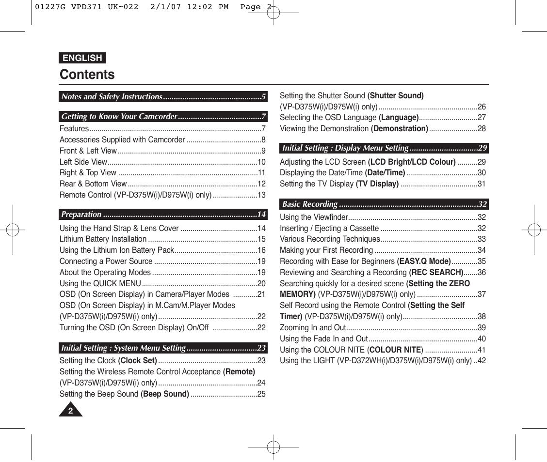 Samsung D372WH(i) User Manual | Page 2 / 114