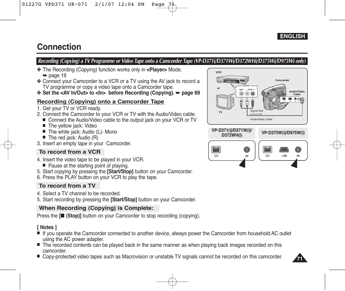 Connection | Samsung D372WH(i) User Manual | Page 71 / 114