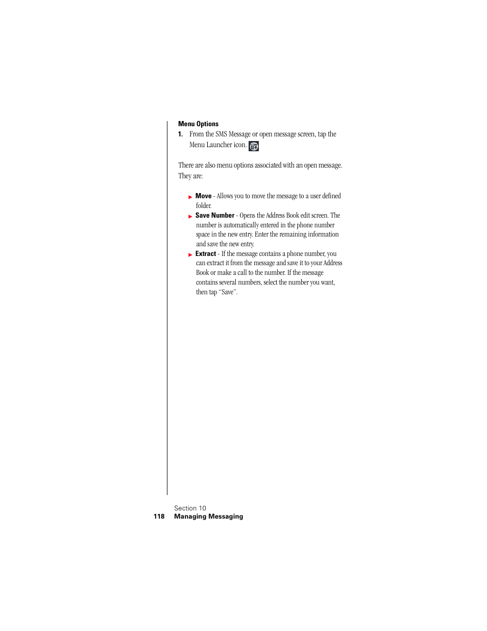 Menu options | Samsung 010505D5 User Manual | Page 121 / 307