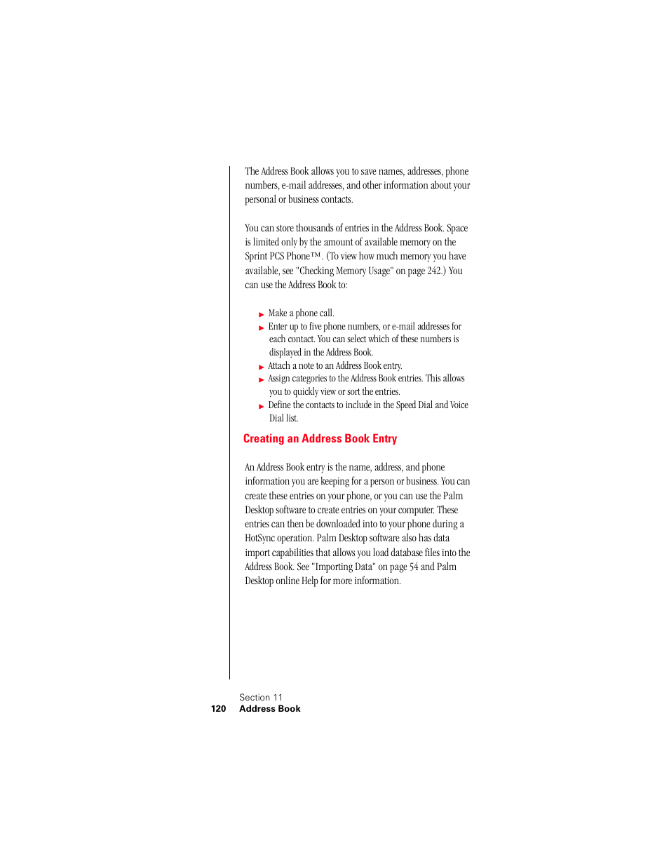 Creating an address book entry | Samsung 010505D5 User Manual | Page 123 / 307