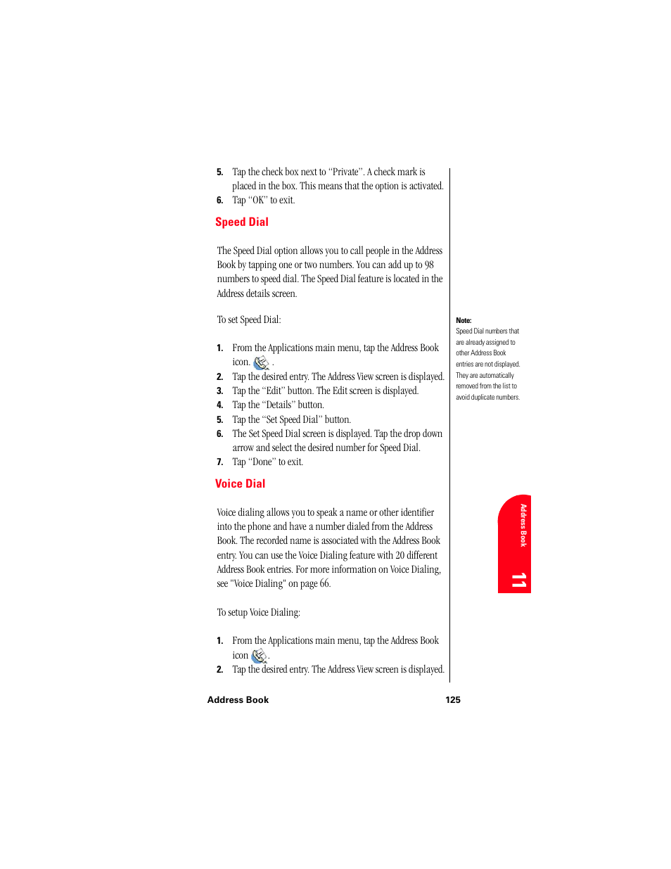 Speed dial, Voice dial, Ad 11 | Samsung 010505D5 User Manual | Page 128 / 307