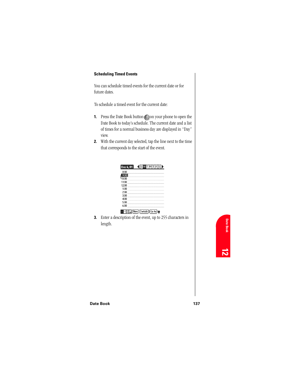 Scheduling timed events, Da 12 | Samsung 010505D5 User Manual | Page 138 / 307